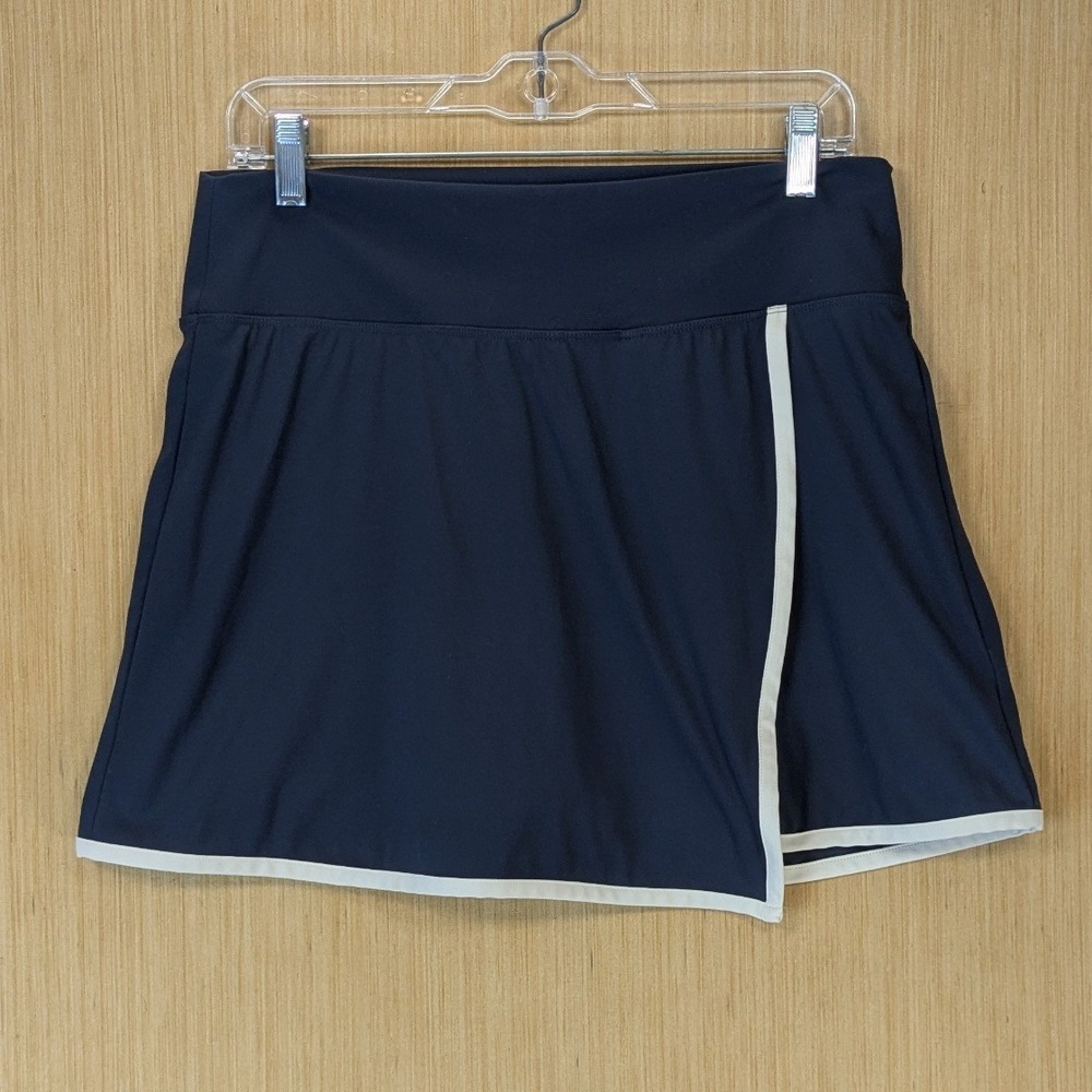 Old Navy Womens Tennis Prep Pickleball Powersoft Skort Active Go-Dry L Navy Blue